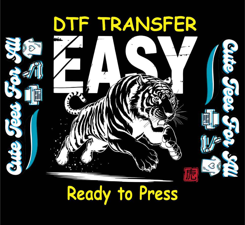 Dtf Graphics Easy Tiger DTF Transfer – Ready to Press Animal Graphic for DIY Shirts ...