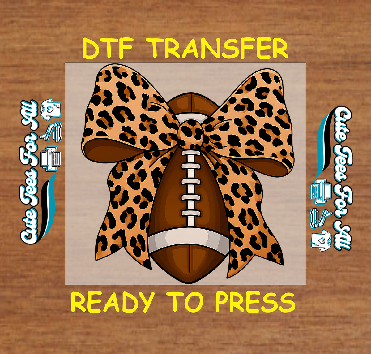 Football Leopard Bow DTF Transfer - Ready to Press 12991 digital mock up 