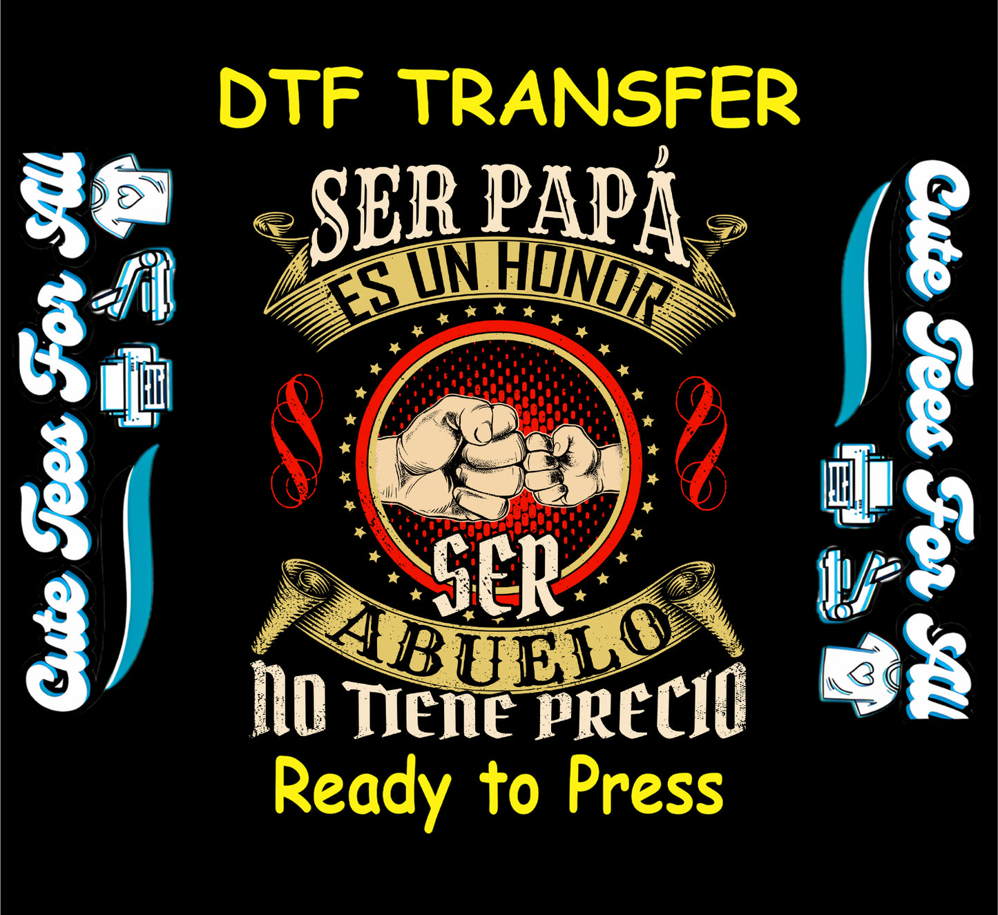 Ser Papa Es Un Honor Ser Abuelo No Tiene Precio ready to press dtf transfer iron on heat transfer decal for DIY father shirts