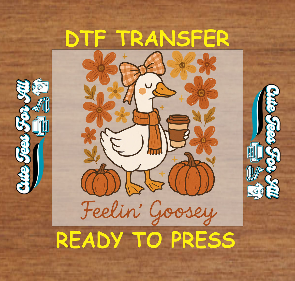 Funny Fall Goose DTF Transfer – Feelin Goosey dtf mock up