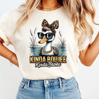 Funny Duck DTF Transfer – Kinda Boujee Kinda Broke Duck Design Iron On Heat Transfer Decal Ready to Press DTF for DIY Funny Shirts 13491