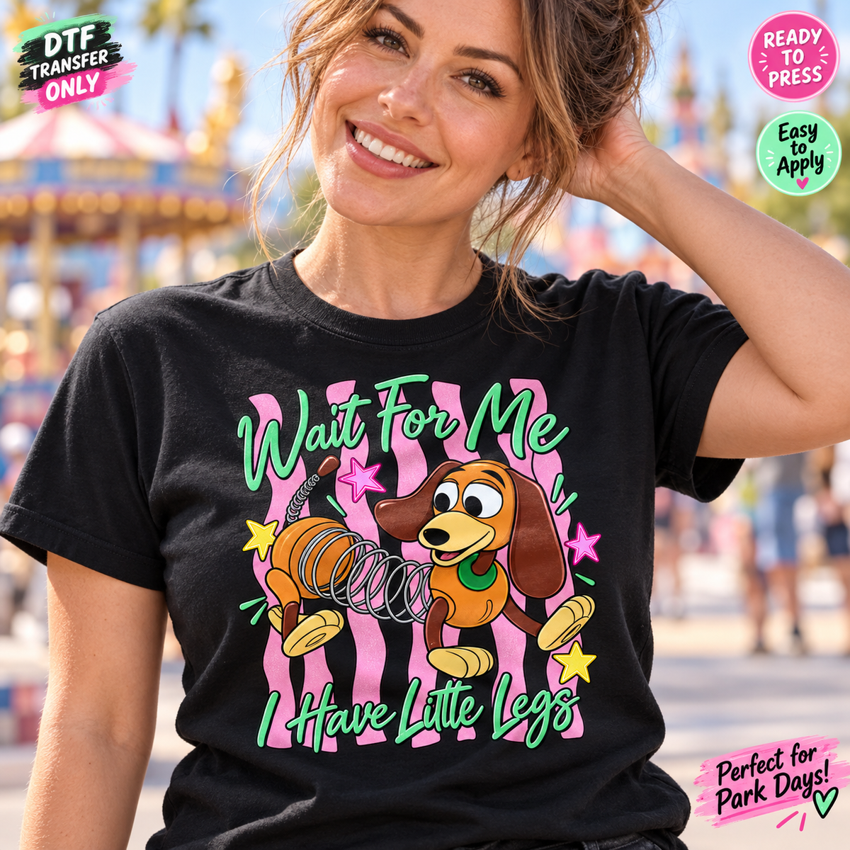 Funny Slinky Dog Wait for Me DTF Transfer – I Have Little Legs 15354