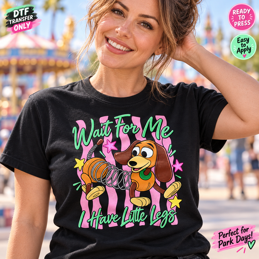 Funny Slinky Dog Wait for Me DTF Transfer – I Have Little Legs 15354