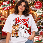 Boop Christmas Ghost & Reindeer DTF Transfer 15445