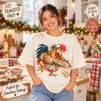 Funny Christmas Baking Rooster DTF Transfer 15608