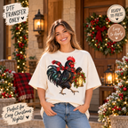 Christmas Lantern Rooster DTF Transfer 15613