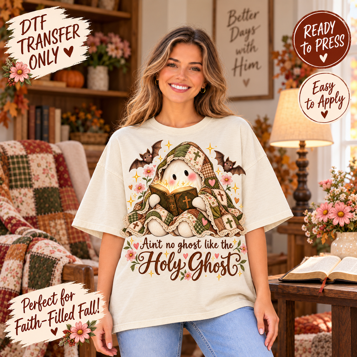 Aint No Ghost Like the Holy Ghost Christian Halloween DTF Transfer 15631