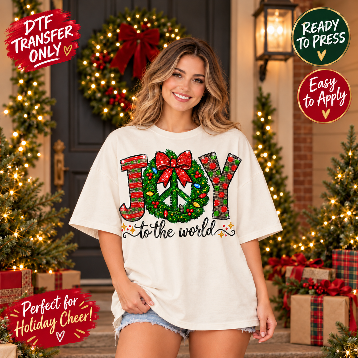 Joy to the World Christmas DTF Transfer 15647