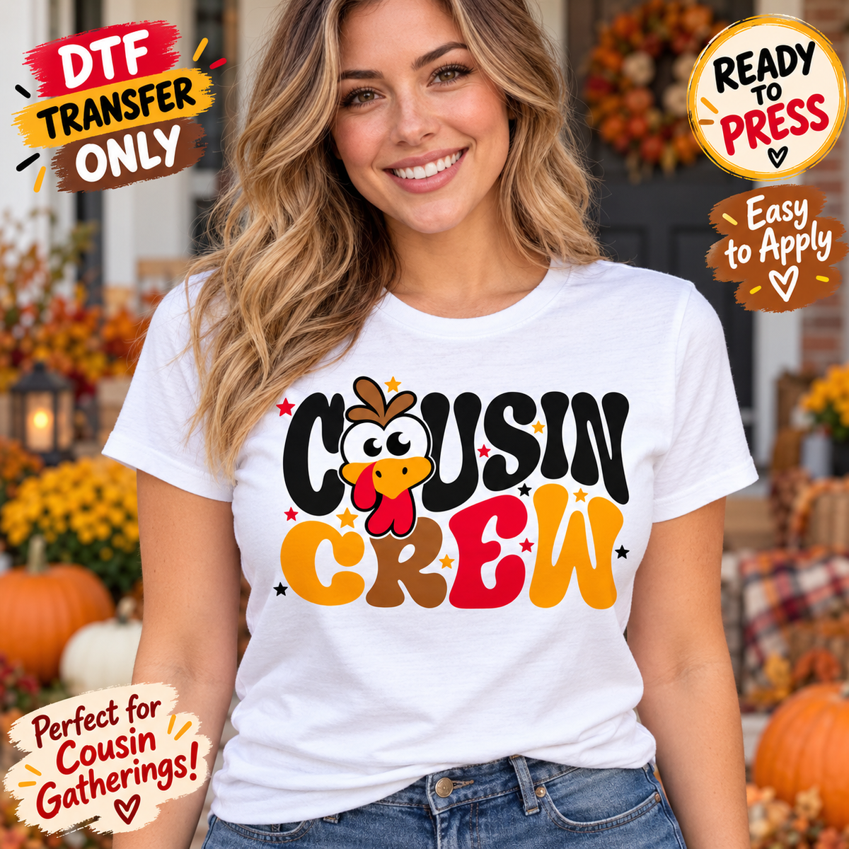 Thanksgiving Cousin Crew DTF Transfer - Turkey 15732