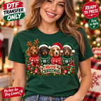 Merry Christmas Dachshund Dogs DTF Transfer 15929
