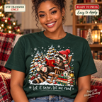 Let It Snow Let Me Read Christmas Raccoon DTF Transfer 16006
