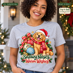 Snowy Noses Warm Wishes Christmas Dog DTF Transfer 16062