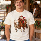 Cowboy Santa on Horse Christmas DTF Transfer 16115