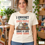 Funny Crochet Send Yarn Cat DTF Transfer 16182