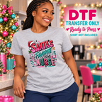 Funny Christmas Santa’s Favorite Nurse DTF Transfer 16198