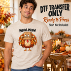 Funny Thanksgiving Meow Meow Turkey DTF Transfer – Black Text 16218