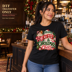Funny Christmas Coffee DTF Transfer - Fueled by Cheer 16234