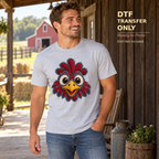 Funny Wide-Eyed Chicken Face DTF Transfer 16238
