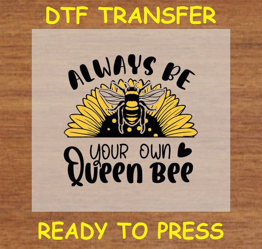 Sunflower DTF Transfer Iron On Heat Transfer - Ready to Press, Inspiring Bee and Sunflower Design 1634
