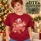 Christmas Pinkmas Flamingo DTF Transfer 16625