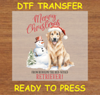 Merry Christmas From Rudolph the Red-Nosed Retriever DTF Transfer - Ready to Press 260