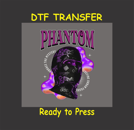 Urban Streetwear DTF Transfer Iron On Heat Transfer - Ready to Press, Phantom Urban Streetwear DTF Design 2605