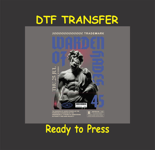 Urban Streetwear DTF Transfer Iron On Heat Transfer - Ready to Press, Warden of Hades Urban Streetwear DTF Design 2615