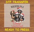 Dachshunds Christmas Dog DTF Transfer Iron On Heat Transfer - Ready to Press 267