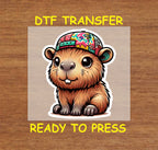 Capybara DTF Transfer Iron On Heat Transfer - Ready to Press, Funny Animal DTF Transfer | Ready to Press | Capybara Design 3771