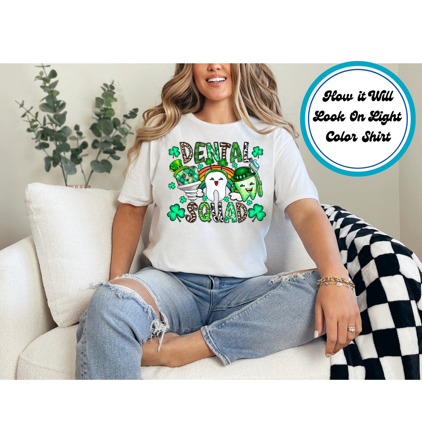 St. Patrick's Day DTF Transfer Iron On Heat Transfer - Ready to Press, Dental Squad DTF Transfer | Ready to Press | St. Patrick's Day Design 4273
