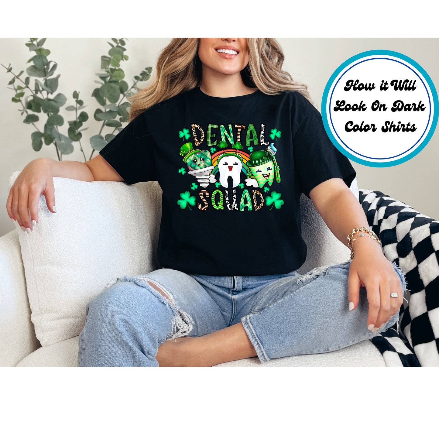 St. Patrick's Day DTF Transfer Iron On Heat Transfer - Ready to Press, Dental Squad DTF Transfer | Ready to Press | St. Patrick's Day Design 4273