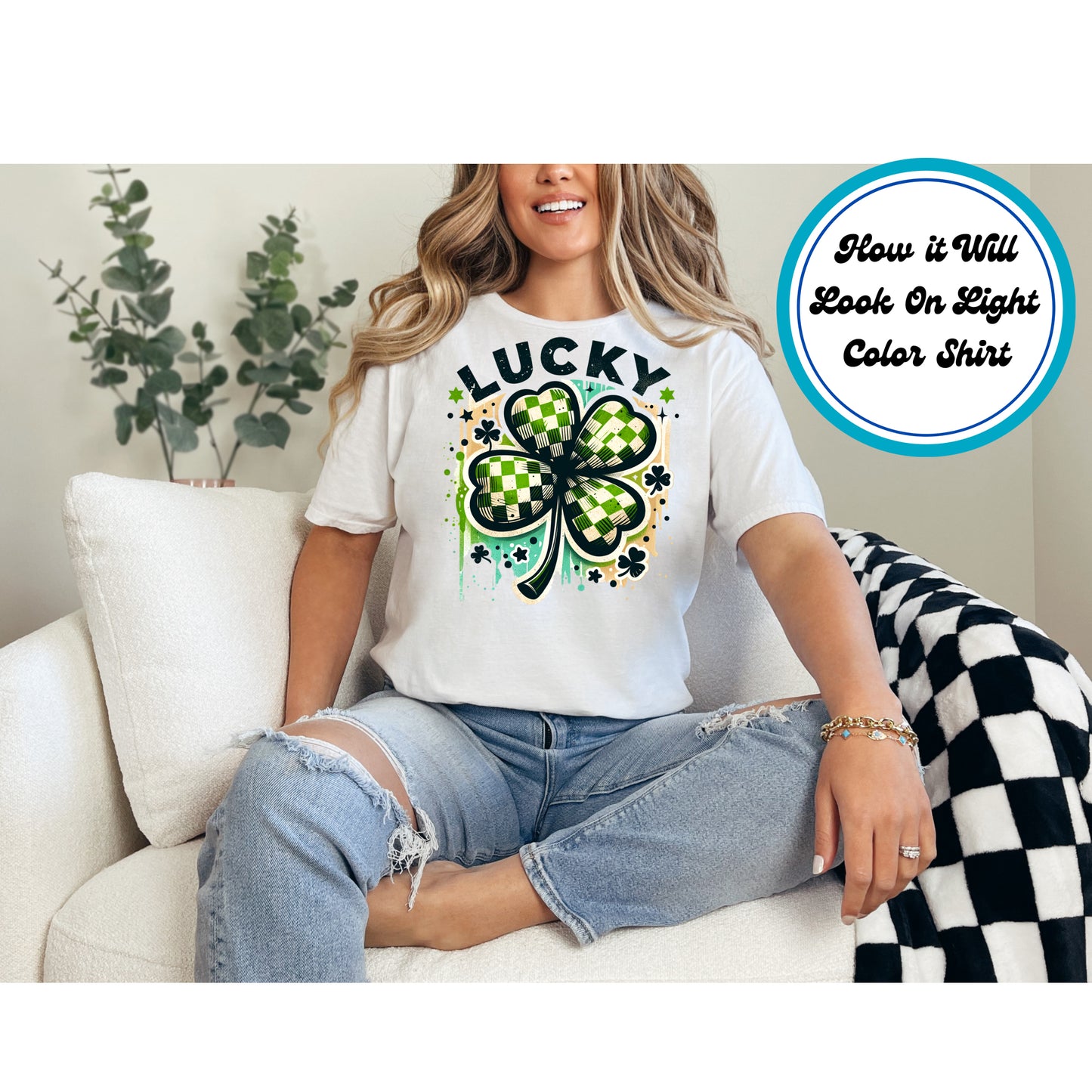 St. Patrick's Day DTF Transfer Iron On Heat Transfer - Ready to Press,  Lucky Clover DTF Transfer | Ready to Press | St. Patrick's Day Design 4508
