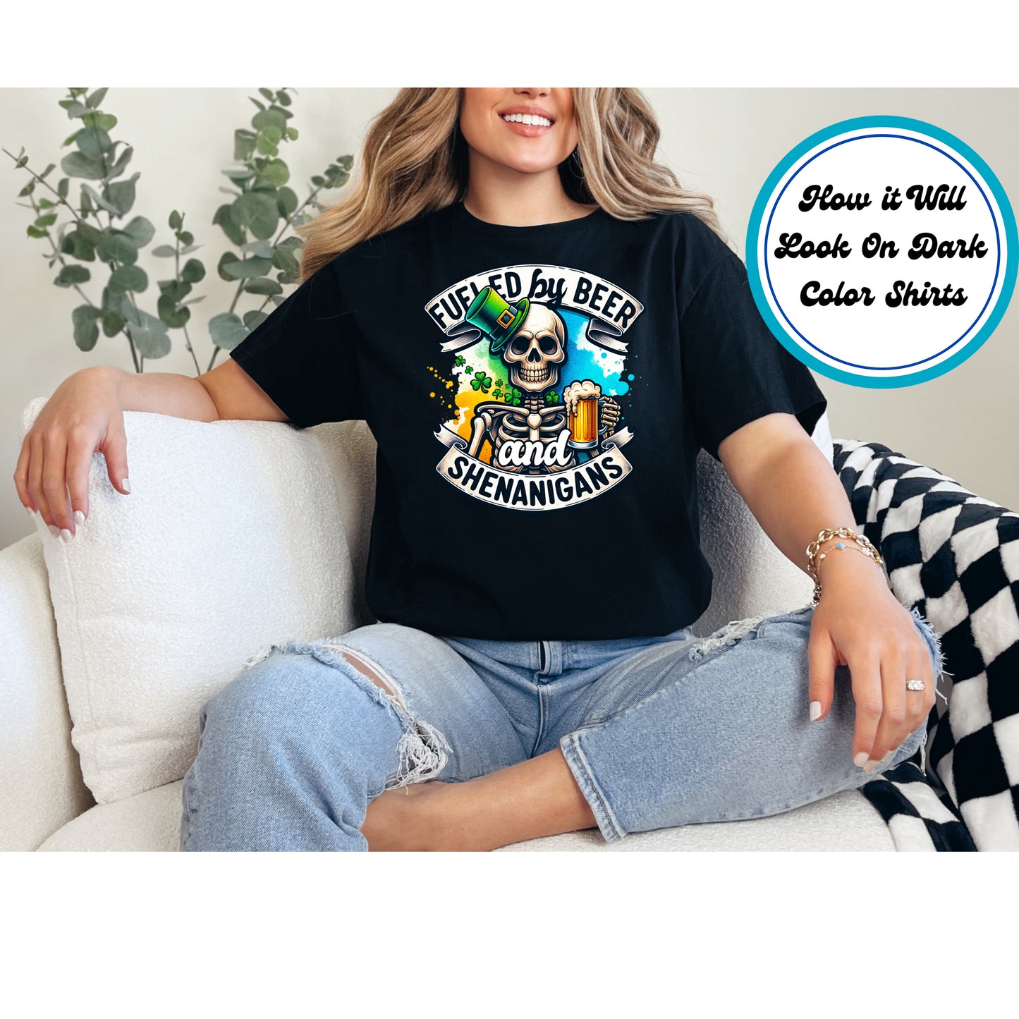 St. Patrick's Day DTF Transfer Iron On Heat Transfer - Ready to Press,  Fueled By Beer DTF Transfer | Ready to Press | St. Patrick's Day Design 4510