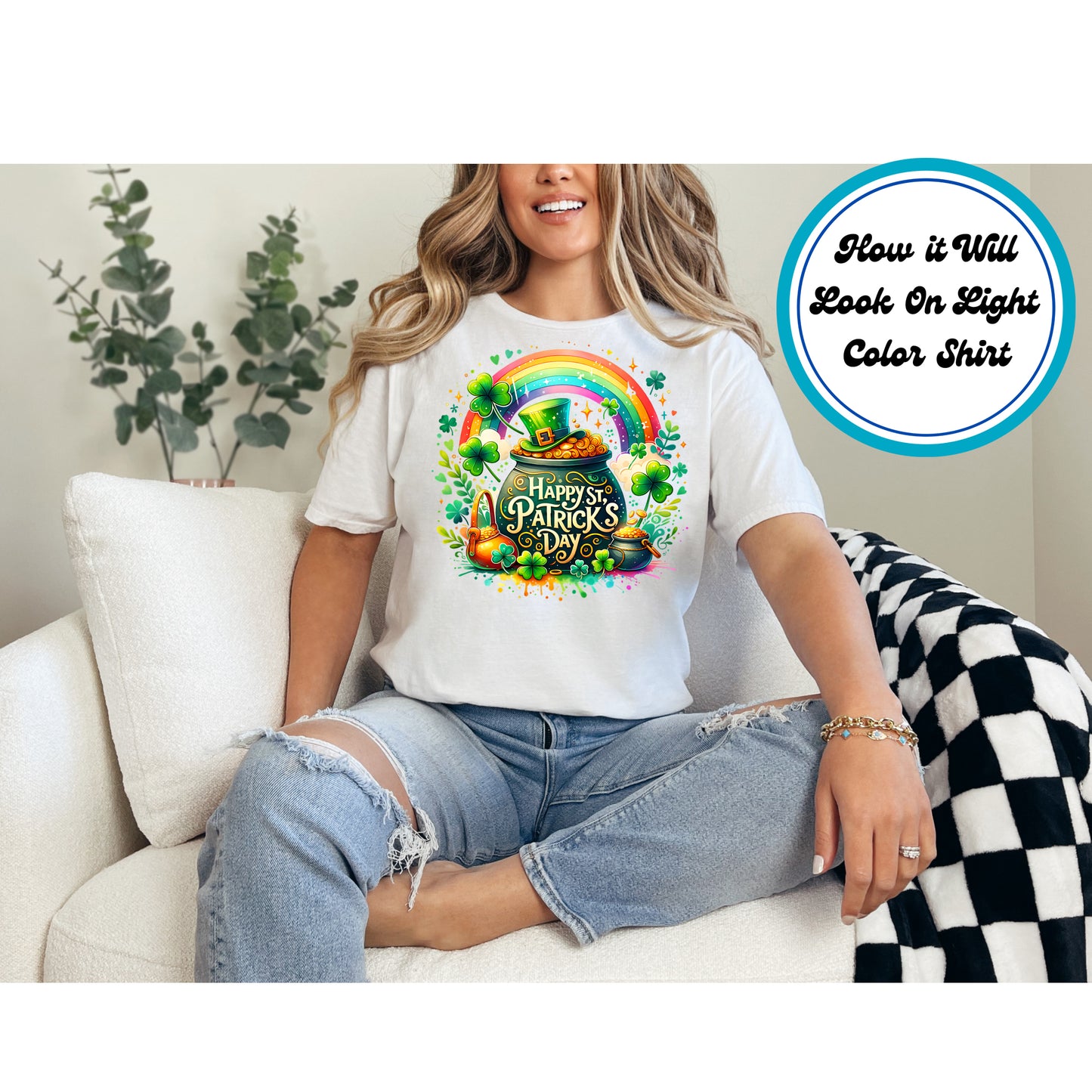 St. Patrick's Day DTF Transfer Iron On Heat Transfer - Ready to Press, Pot of Gold DTF Transfer | Ready to Press | St. Patrick's Day Design 4511