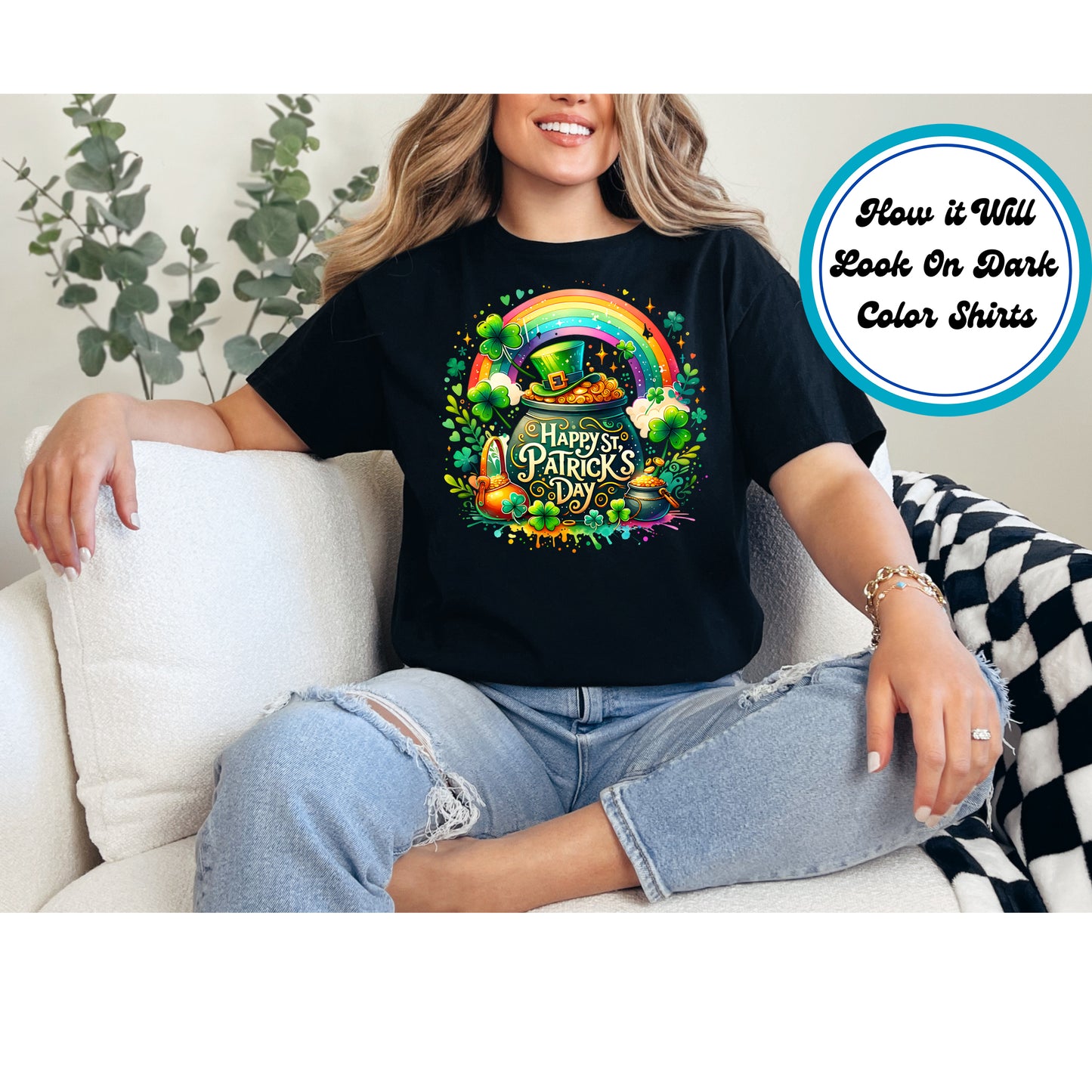 St. Patrick's Day DTF Transfer Iron On Heat Transfer - Ready to Press, Pot of Gold DTF Transfer | Ready to Press | St. Patrick's Day Design 4511