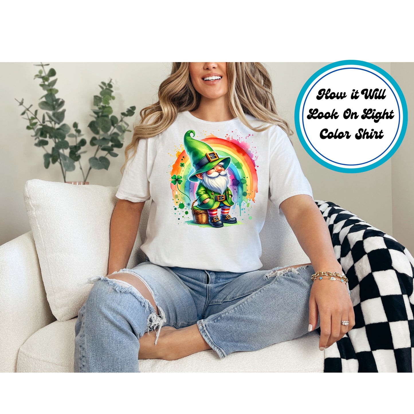 St. Patrick's Day DTF Transfer Iron On Heat Transfer - Ready to Press, Leprechaun & Rainbow DTF Transfer | Ready to Press | St. Patrick's Day Design 4528