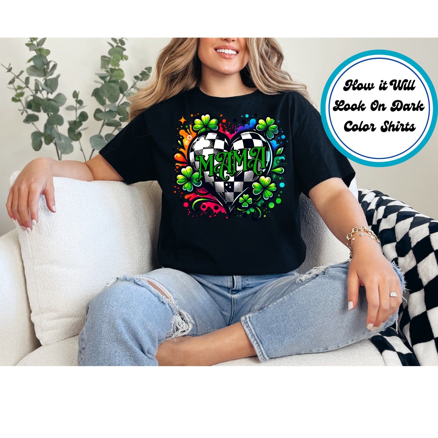St. Patrick's Day DTF Transfer Iron On Heat Transfer - Ready to Press, Lucky Mama DTF Transfer | Ready to Press | St. Patrick's Day Design 4532