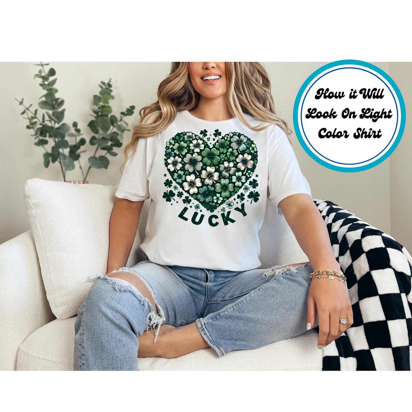 St. Patrick's Day DTF Transfer Iron On Heat Transfer - Ready to Press, Lucky Clover DTF Transfer | Ready to Press | St. Patrick's Day Design 4534