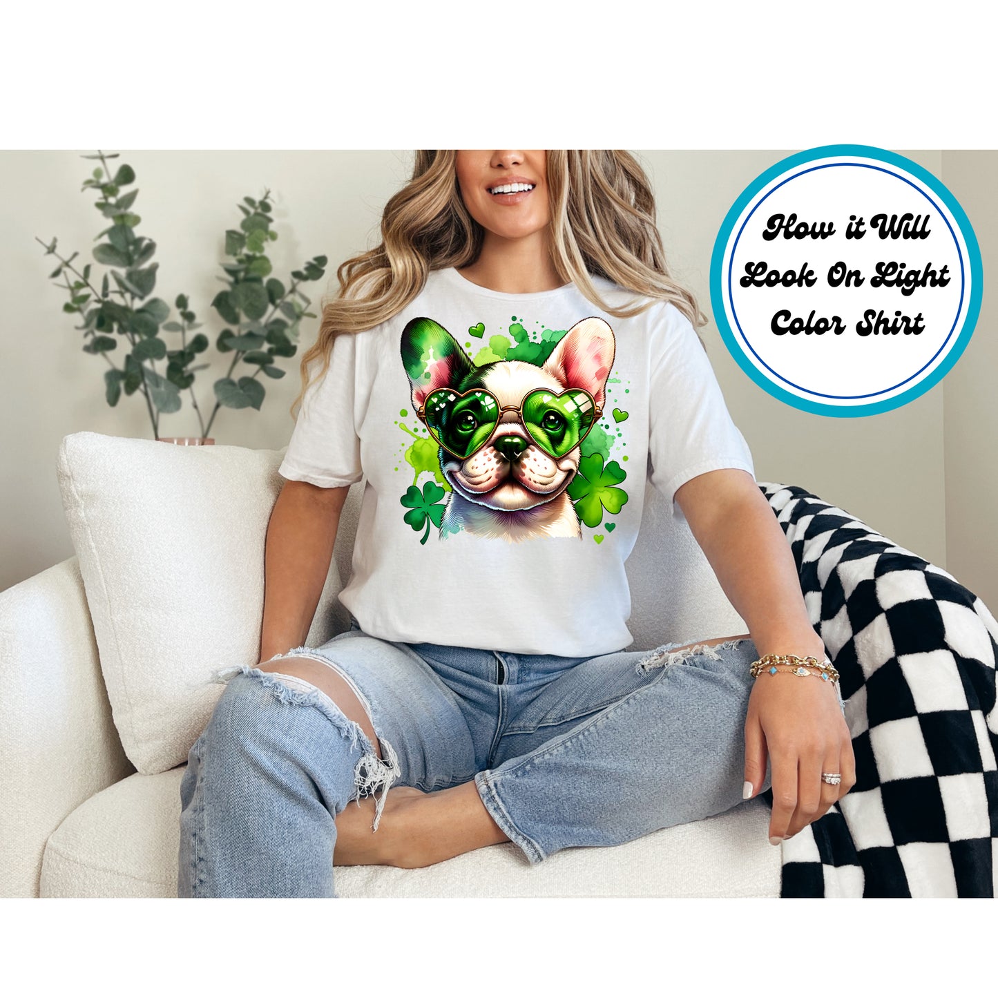 St. Patrick's Day DTF Transfer Iron On Heat Transfer - Ready to Press, French Bulldog DTF Transfer | Ready to Press | St. Patrick's Day Design 4535