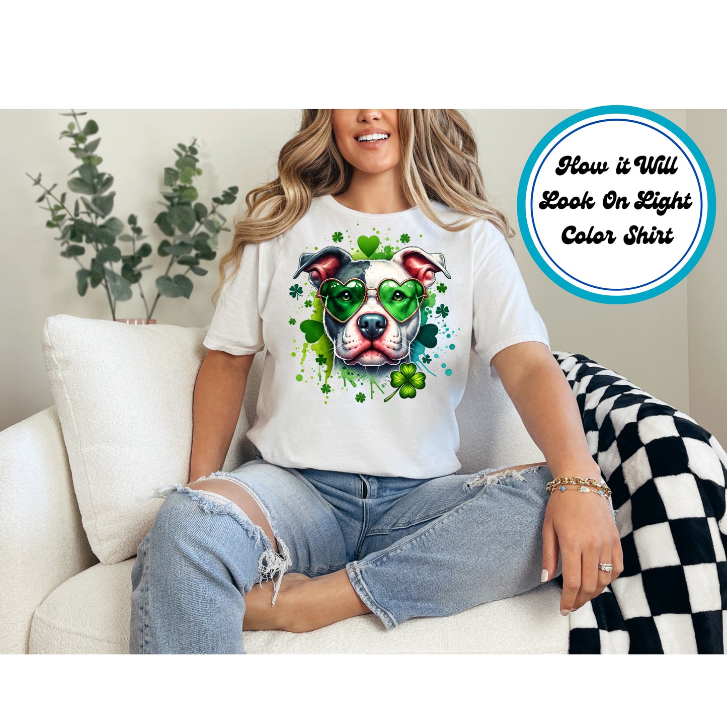 St. Patrick's Day DTF Transfer Iron On Heat Transfer - Ready to Press, Pit Bull DTF Transfer | Ready to Press | St. Patrick's Day Design 4536