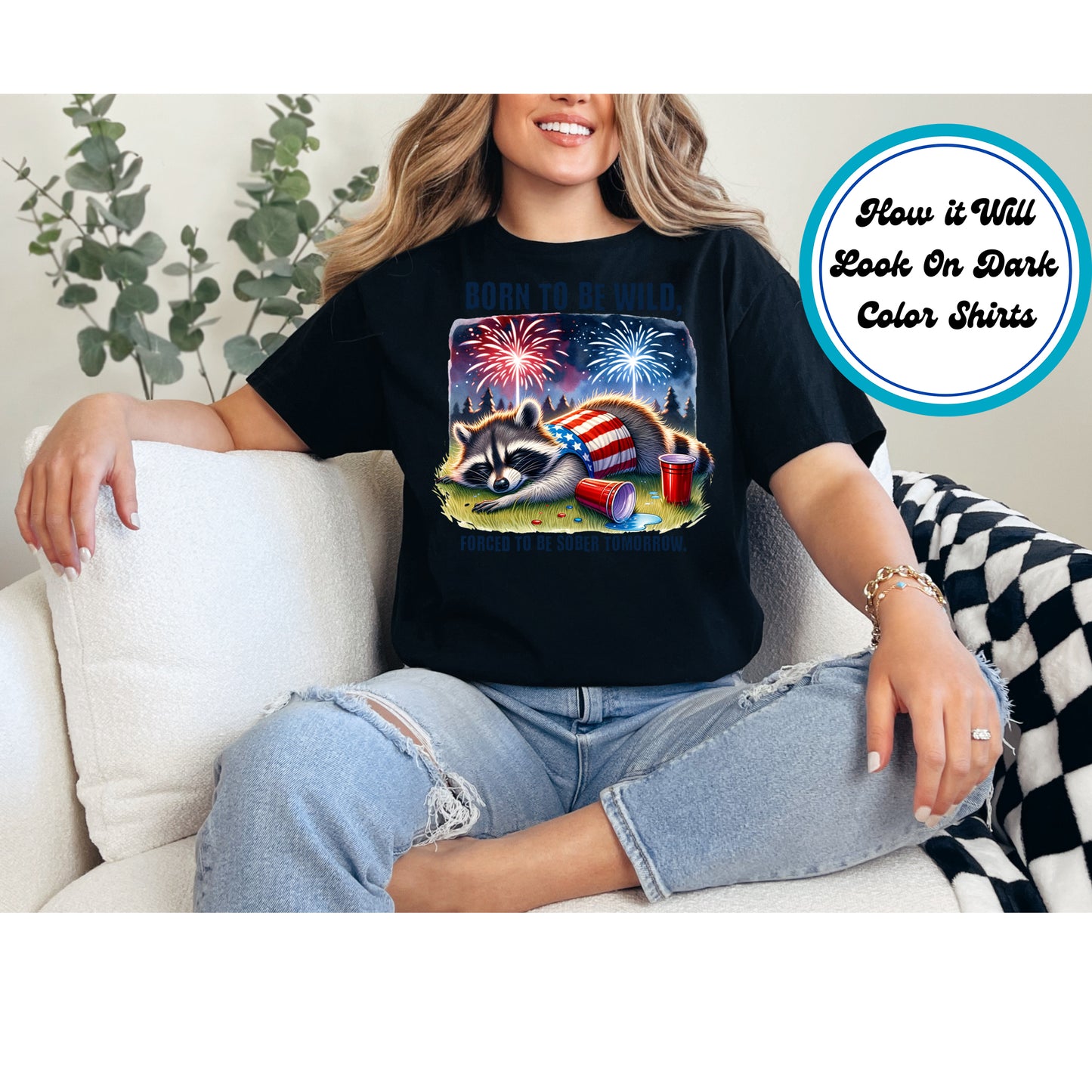4th of July DTF Transfer Iron On Heat Transfer - Ready to Press, Born to Be Wild DTF Transfer | Ready to Press | 4th of July Design 4605