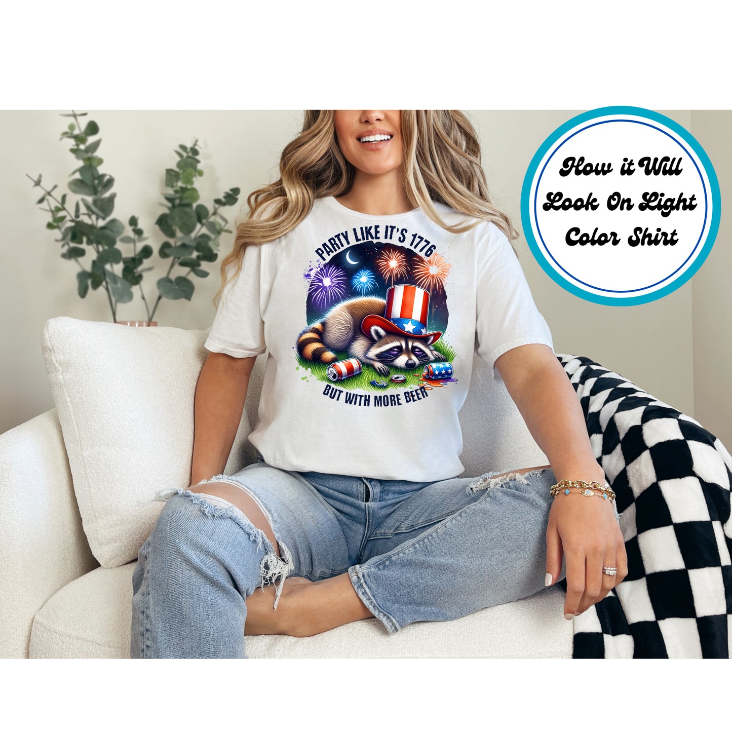 4th of July DTF Transfer Iron On Heat Transfer - Ready to Press, Party Like It’s 1776 DTF Transfer | Ready to Press | 4th of July Design 4612