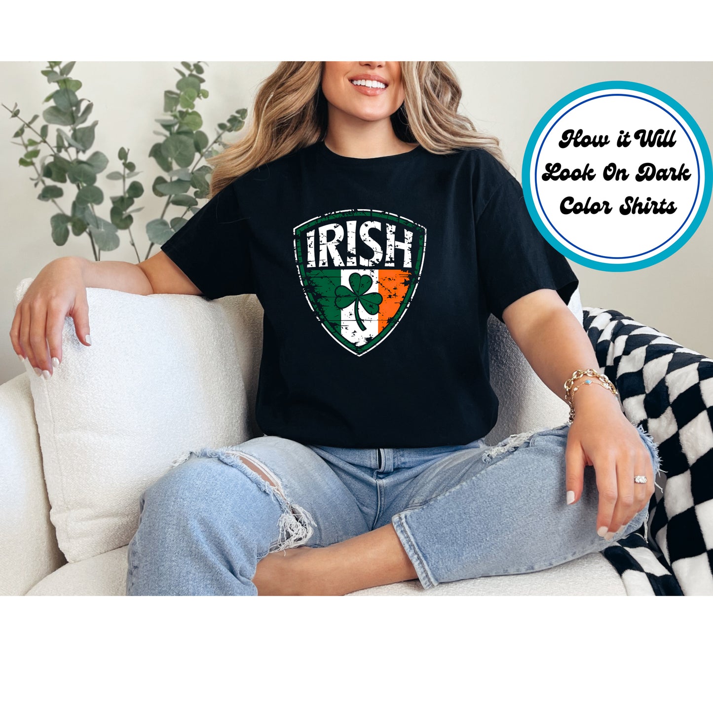 St. Patrick's Day DTF Transfer Iron On Heat Transfer - Ready to Press, Irish Shield DTF Transfer | Ready to Press | St. Patrick's Day Design 4616
