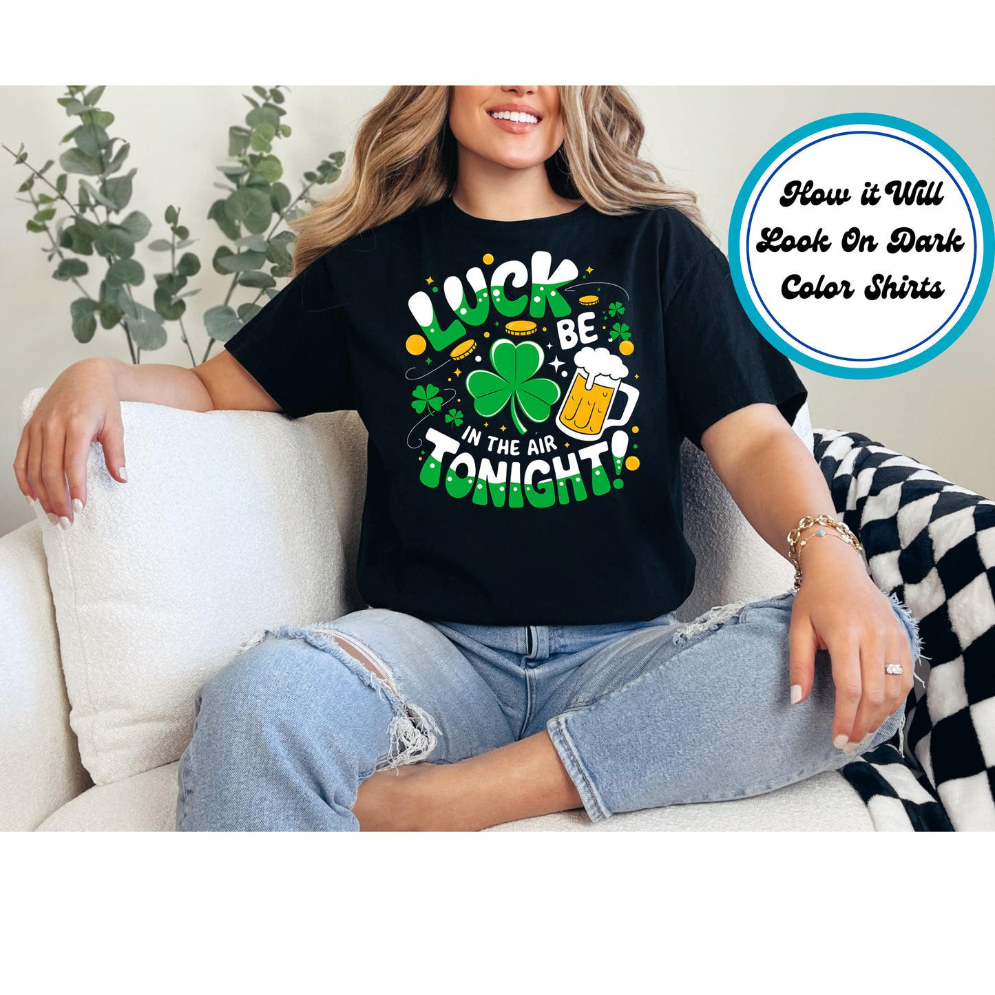 St. Patrick's Day DTF Transfer Iron On Heat Transfer - Ready to Press, Luck Be in the Air DTF Transfer | Ready to Press | St. Patrick's Day Design 4618
