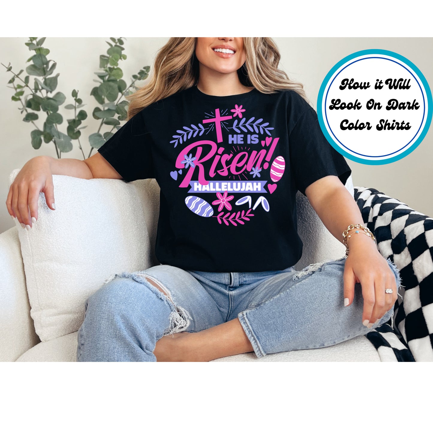 Easter DTF Transfer Iron On Heat Transfer - Ready to Press, He Is Risen DTF Transfer | Ready to Press | Easter Design 4670