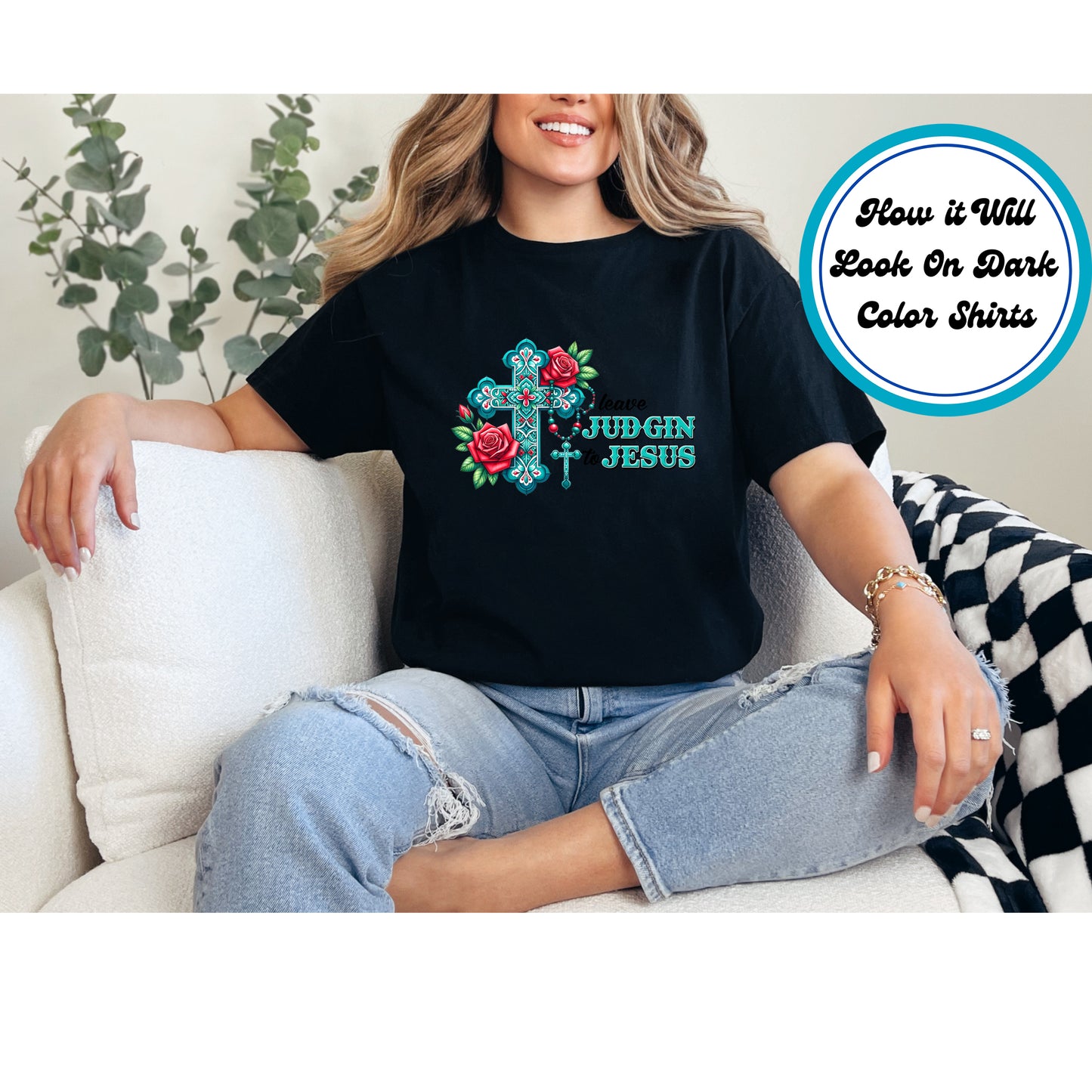 Easter DTF Transfer Iron On Heat Transfer - Ready to Press, Leave Judgin to Jesus DTF Transfer | Ready to Press | Easter Design 4671