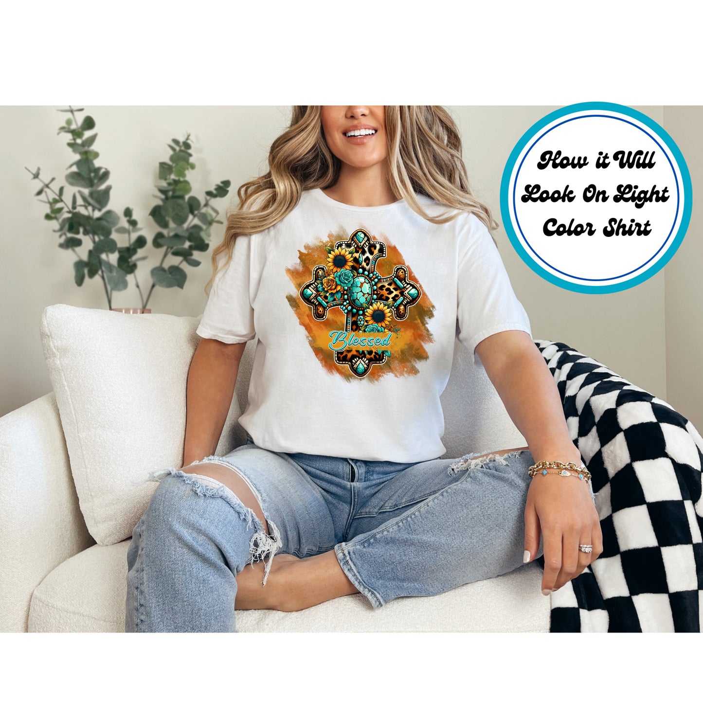 Easter DTF Transfer Iron On Heat Transfer - Ready to Press, Blessed DTF Transfer | Ready to Press | Easter Design 4673