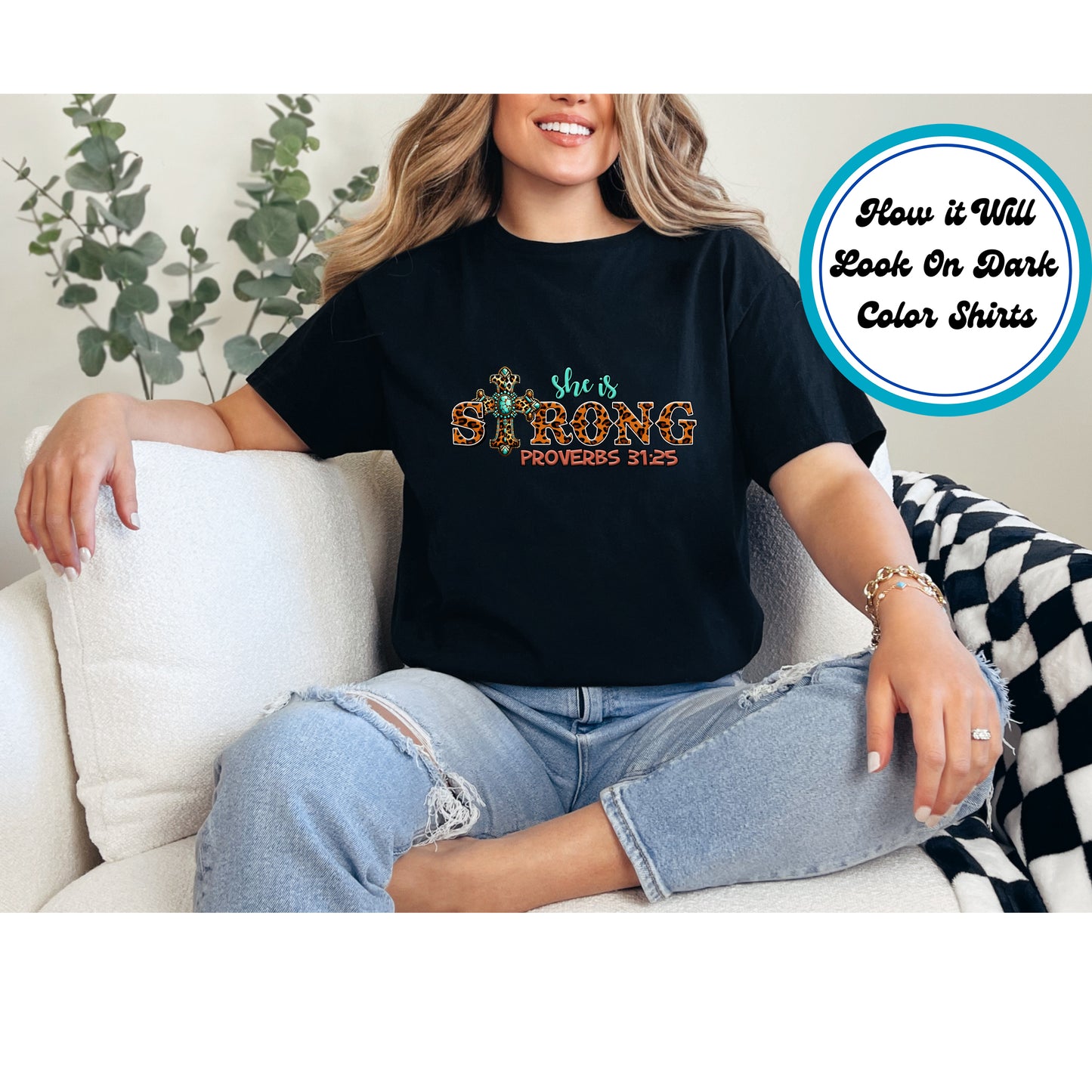 Easter DTF Transfer Iron On Heat Transfer - Ready to Press, She Is Strong DTF Transfer | Ready to Press | Easter Design 4684