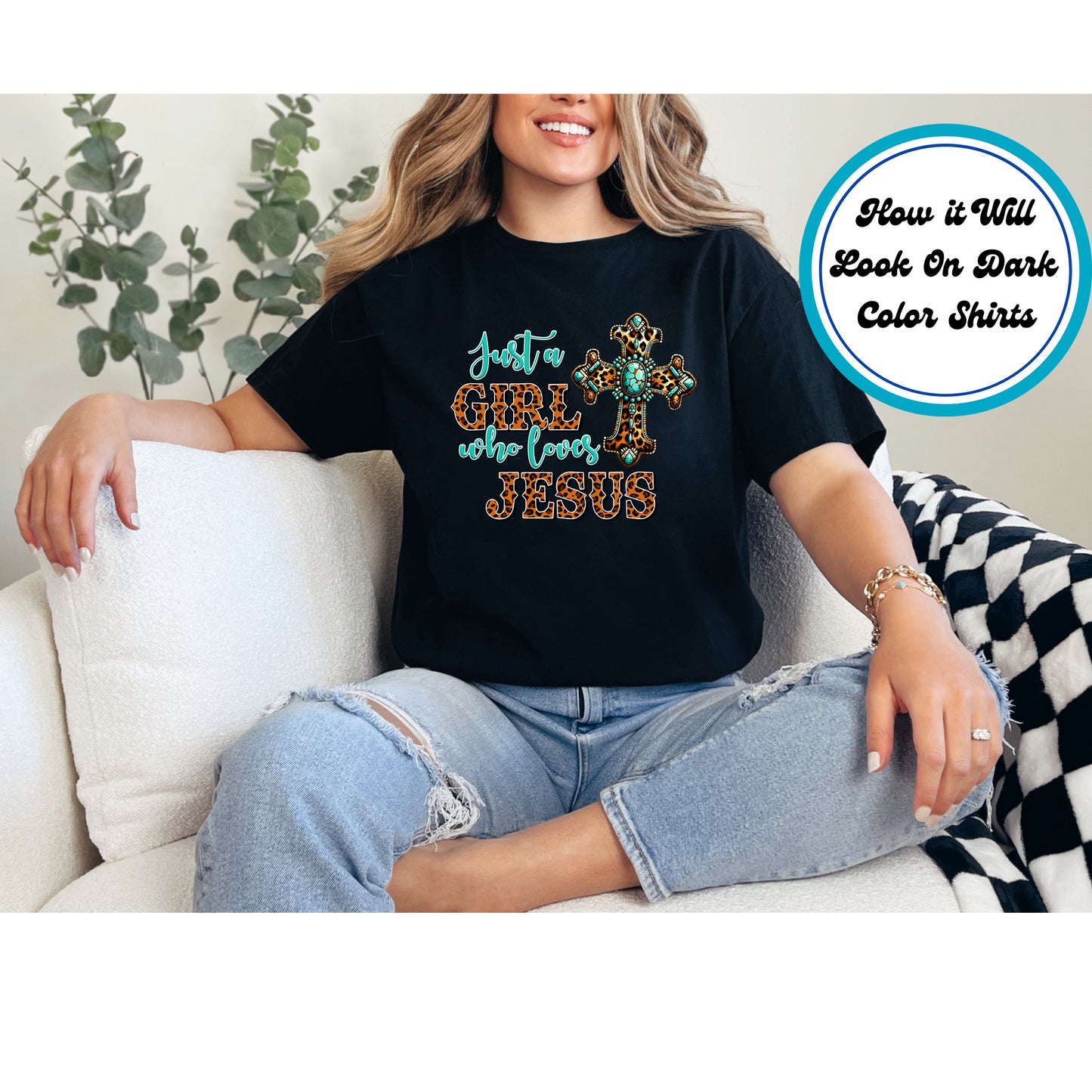 Easter DTF Transfer Iron On Heat Transfer - Ready to Press, Just a Girl Who Loves Jesus DTF Transfer | Ready to Press | Easter Design 4690