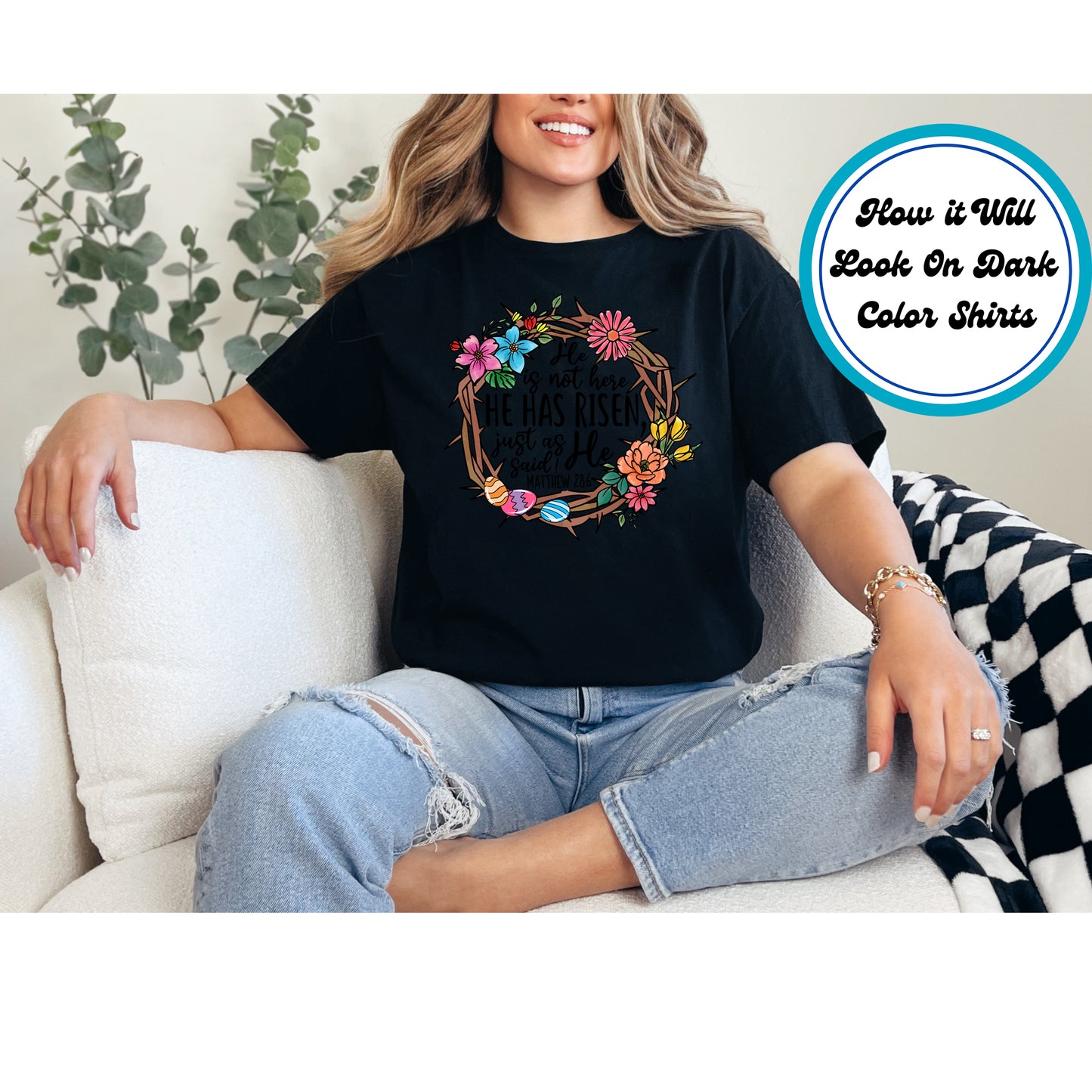 Easter DTF Transfer Iron On Heat Transfer - Ready to Press, He Has Risen DTF Transfer | Ready to Press | Easter Design 4716